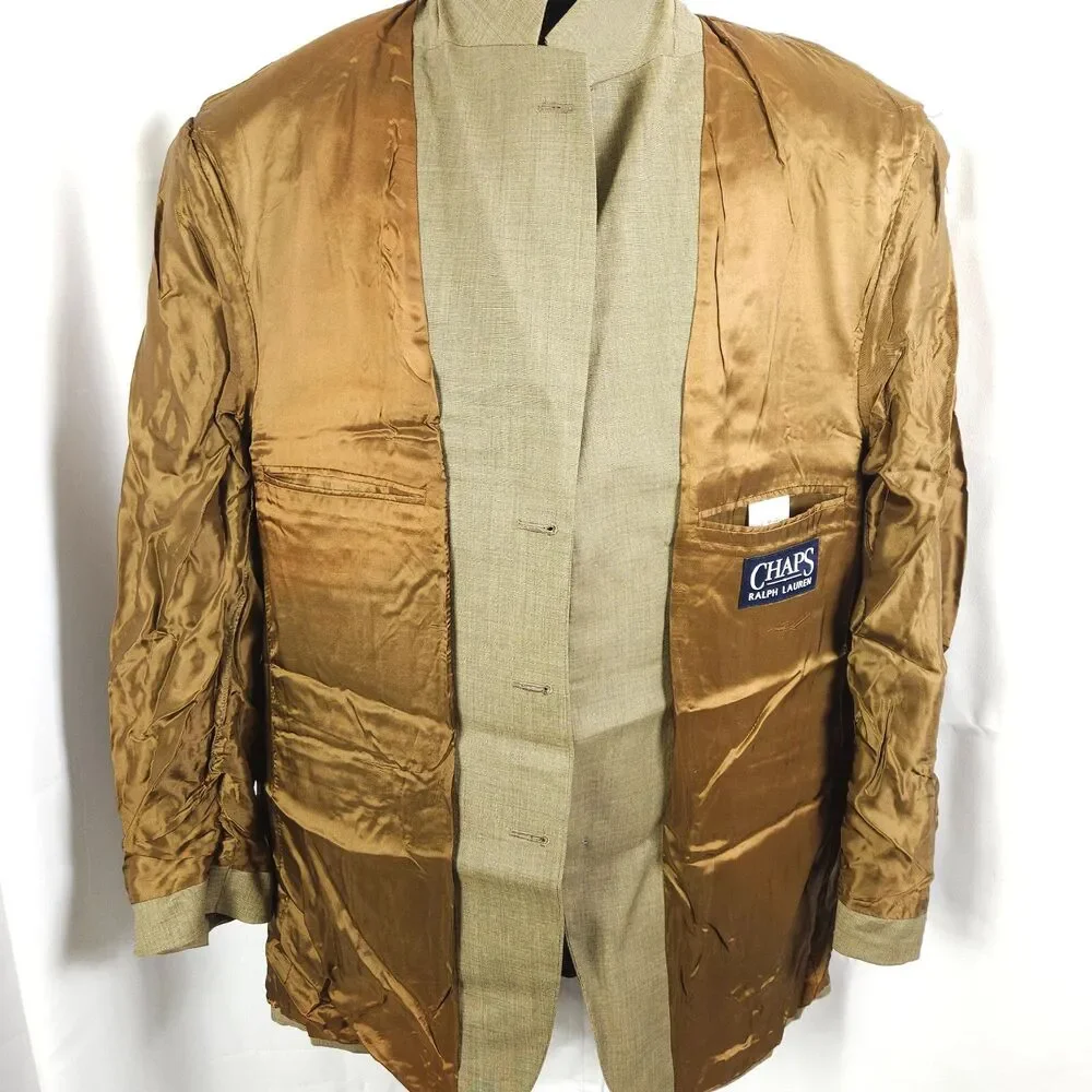 Chaps Ralph‎ Lauren Wool Cashmere Blazer Men's 42R Tan Single Vent
